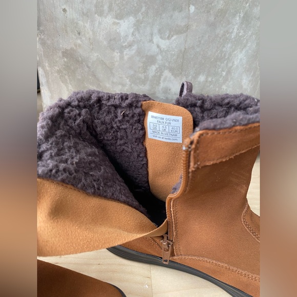 Keds Brown Suede High Top Velvet Tie Zip Up Boots - Picture 9 of 10